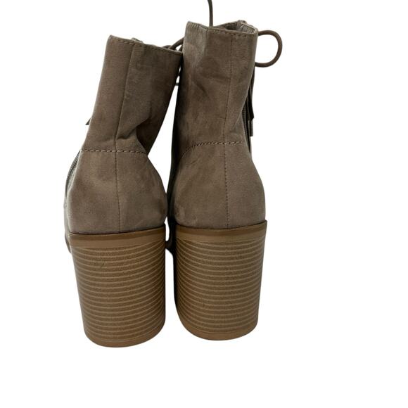Faux Leather Vegan Suede Stone Midi Boots High Heel Time and Tru Western - Picture 5 of 6